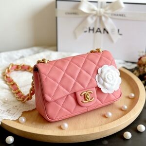 <AUTHENTIC>Chanel Inspired Mini Quilted Shoulder Bag in Pink